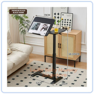 【DAILY ESSENTIAL】 Adjustable Height Tilting Laptop Table with Wheels 70cm or 80cm