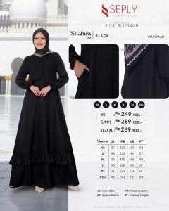 SHABIRA 22 DRESS SEPLY BLACK & WHITE COCOK UNTUK LEBARAN HAJI/UMROH TERBARU KEKINIAN 2025