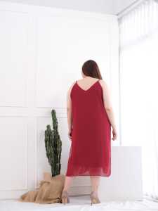 BIG SIZE MIDI DRESS TANK TOP BAJU PESTA 7/8 WANITA CURVY UKURAN BESAR GAUN UKURAN JUMBO PLUS SIZE XL XXL XXXL 3XL 5L 8L LD 130 KOREAN STYLE FASHION MEISY SALE DISKON