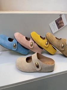 WomenS 2025 Summer New Fashionable Slip-On Thick-Soled Half-Slippers With Internal Height Increase And Small Gold Beads For Outdoor Wear