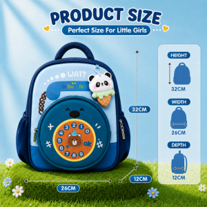 GrowSafe 2026 New Cartoon Kids Backpack Kindergarten School Bag with Free Pendant for Boys Girls Age 3 to 6