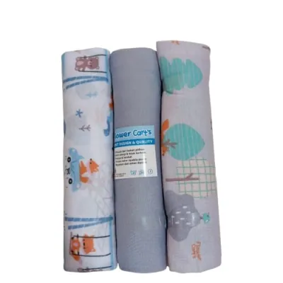 BABY BLOOM - 3 pcs Bedong Bayi Bahan Kaos Yellow Mustrad Green Sage & Pink 110 x 90 cm Merk SNI Baby Bloom