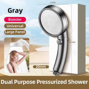 Pressurized Handheld Shower Head with 360° Flexible Rotation | Large Outlet Fine Hole Spraying Double Anti-Blocking Showerhead for HDB Bathroom