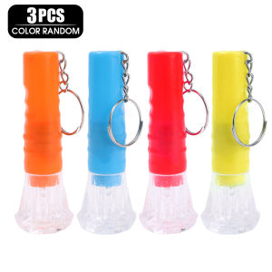 1/3PCS Mini LED Keychain Flashlight Diamond Shape Portable Outdoor Camping Fishing Emergency Lights Random Color