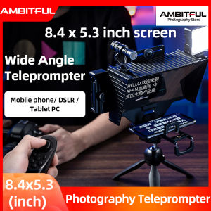 AMBITFUL T3 Wide-Angle Teleprompter for 12 inch iPad Mini Tablet Phones Prompting Prompter Reader for Mobile DSLR Camera Live Recording