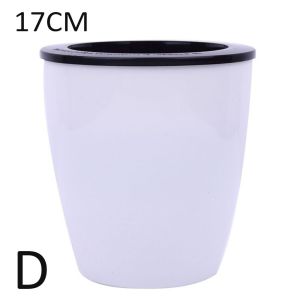 RGFV Resin Round Self Watering Decoration Office Home Decor Planter Plants Basket Flower Pots