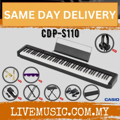 Casio CDP-S110 88-key Digital Piano & Headphone - Black ( CDPS110 / CDP S110) Replace CDP-S100/CDPS100
