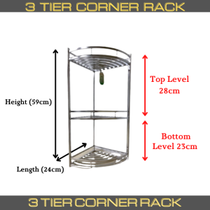 UnihomSG [ReadyStock] 2/3 Tier Stainless Steel Bathroom Racks Layered Toilet Shelf Living Room Cabinet Dish Rack