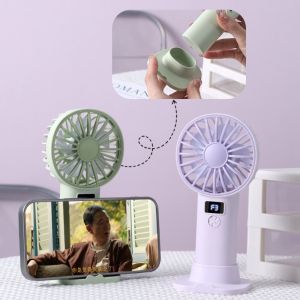 JOMEY Cơ sở vững chắc Quạt màn hình kỹ thuật số Nhỏ gọn Kích thước nhỏ Quạt sạc USB Quạt nhỏ Nhẹ Quạt làm mát Sử dụng mùa hè