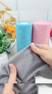 MaxPlus 25x25cm 20Pcs/Roll Kitchen Towel Absorbent Microfiber Rub Kitchen Dishcloth Disposable Mini Towels