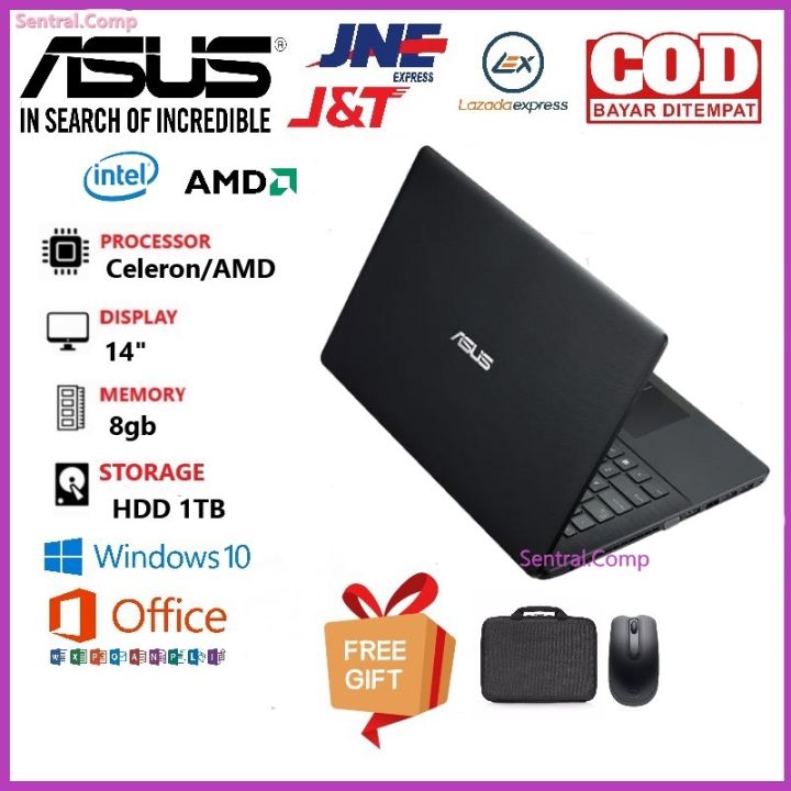 Laptop Asus Intel Celeron/AMD Ram 8gb Hdd 1tb /Free Tas & Mouse