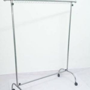 [XƯỞNG SẢN XUẤT]Sào phơi đơn chân cong inox có khoen có bánh xe