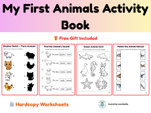 Hardcopy Animal Activity Worksheets for Kids & Kindergarten | Preschool Learning for Age 3+ Early Learning Pack & Activities for Kids & Toddlers