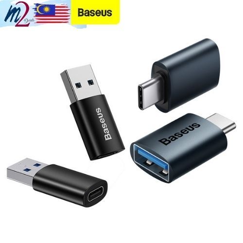 Baseus Ingenuity Series Mini OTG Adaptor Type C To USB A USB To Type C Black Blue