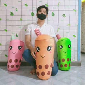 Đồ chơi Trà sữa nhồi bông Gối ôm Trà Sữa Trân châu nhiều màu Vải MINISO lông mịn