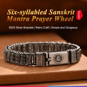 Lonice Six-syllabled Sanskrit Mantra Prayer Wheel Lucky Bracelet