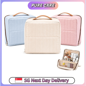 【Pure Care】 Upright Travel Cosmetic Bag Large Capacity Makeup Organizer Toiletry Case Luggage Sleeve Portable Vanity