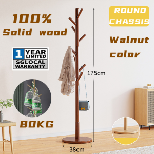 🔥【SG Ready Stock】🔥 100% solid wood Wooden Clothes Hanger Rack Nordic Style Clothes Hanger Hook Bedroom Coat Stand Rack