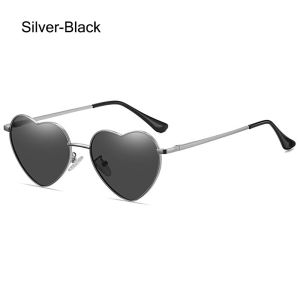IFFINE Fancy Accessories UV400 Protection Metal Frame Polarized Glasses Heart-Shaped Glasses Women Heart Sunglasses Eyewear
