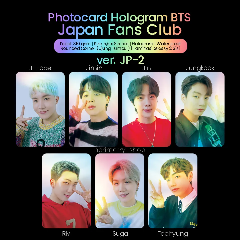 Photocard Hologram BTS Japan Fans Club - Photo card Premium Kpop