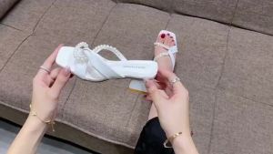 Ladies Step In Sandals: Formal Parisian Channel Style & Medium Heel Women's Sandals