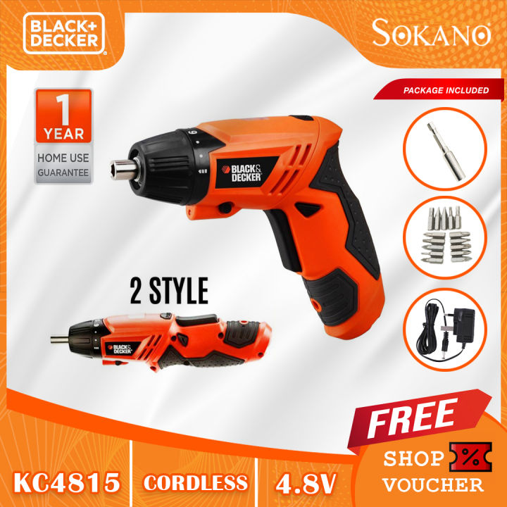 BLACK DECKER KC4815 Cordless Screwdriver With 15 BITS Included