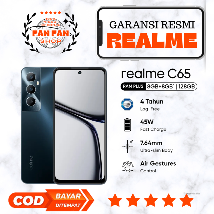 realme C65 8GB+8GB*|128GB (TUV SUD 4 Tahun Lag-free | 45W Fast