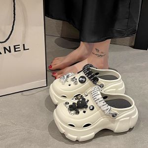 [Free Shipping] Fashionable High-Heeled EVA Clogs For Women Summer New Style Versatile Platform Sandals With A Closed-Toe Design