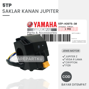 5TP SAKLAR KANAN JUPITER Z PNP VEGA R LAMA / CRYPTON / F1ZR FORCE 1 ZR / SAKLAR ON OFF / SAKLAR SEN JUPITER NEW / SAKLAR SET VIXION OLD LAMA / TOMBOL SAKLAR VIXION / HOLDER JUPITER Z KANAN / SAKLAR JUPITER LAMA / SAKELAR LAMPU / SEIN / KLAKSON