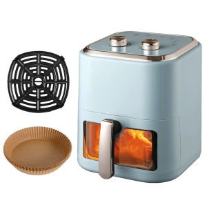 YOTEX หม้อทอดไร้น้ำมัน ความจุขนาดใหญ่ 8L กำลังไฟสูง 1500W หน้าต่างโปรงใส มัลติฟังก์ชั่นในครัวเรือน Air Fryer