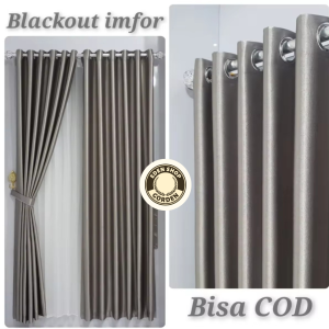 GORDEN JENDELA PINTU SMOKRING 12 ring Emboss Polos Promo Murah-Gordeng jendela dan Gorden Pintu Kamar free hook