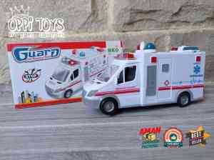 [FREE BATERAI] Mainan Mobil Ambulance 3D 911 - Mobil Ambulance Mobil Ambulans Menyala - Mainan Ambulance Hospital Car