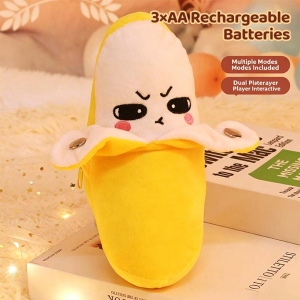 Banana Musical Plush Toy Induction Beat Piano Rhythm Interactive Sensory Toys Soft Stuffed Doll Kids Mainan