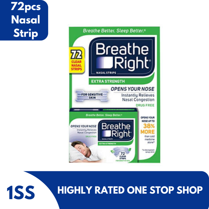 Breathe Right Clear Extra Strength Nasal Strips, 72pcs | Lazada PH