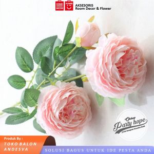 Bunga Mawar 3 kuntum / Bunga Plastik mawar / Tanaman Artificial Bunga / bunga dekorasi