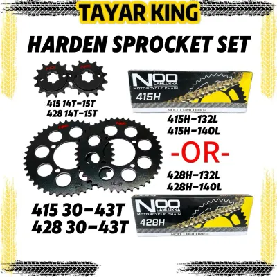 NLK HARDEN SPROCKET BLACK RXZ 415 428 14T 15T 30T-43T 415H 428H 132L 140L Y15 LC135 SRL110