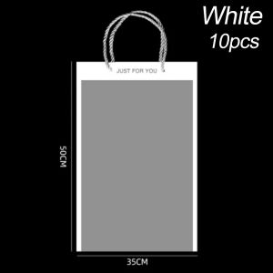 10pcs丨Handbag Waterproof Bouquet Packaging Bag Plastic Bag Transparent Gift Bag Flower Decoration Bag