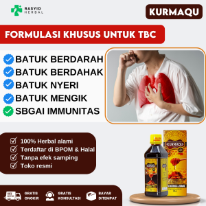 Obat TBC Batuk Berdarah Batuk Berdahak Bronkhitis Nyeri Dada Sesak Napas Asma Hemoptisis Dengan KURMAQU 100% ASLI SARI MADU & KURMA BPOM DAN HALAL MUI