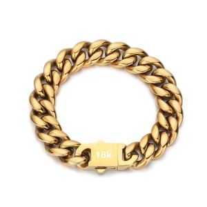 8-16mm 316L Stainless Steel Chain Hip Hop Jewelry Curb Miami Cuban Link Chain Necklace Bracelet Gift for Men Women