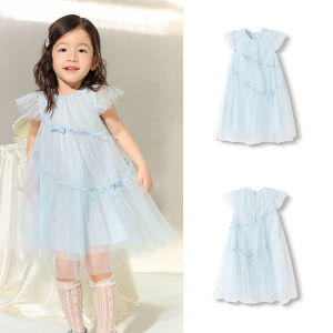Balabala váy con gái Đầm trẻ em 2025 mùa hè mới trung trẻ em lớn Tuổi Công Chúa Chic ĐầM LướI