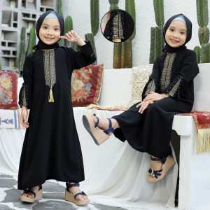 Baju Dres Gamis Abaya Turkey Hitam Dubai Heidy Muslim Syari Anak Model Terbaru 2022 Perempuan Cewek Muslimah Anak 12 Tahun Set Jilbab Abaya Couple Ibu dan Anak Ym deFashion