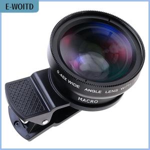 【E-WOITD】 2in1 Fisheye Phone Lens 0.45X Wide Angle Zoom Fish Eye Macro Lenses Camera Kits With Clip Lens On The Phone For Smartphone