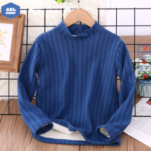 Áo nỉ lót lông cừu bé trai size đại 14kg đến 45kg MamDadKids áo len cao cổ dày ấm cho bé 5 tuổi đến 14 tuổi