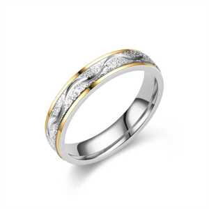 Fashion Couple Engagement Ring Women Men Heart Rhinestones Stainless Steel Ring Jewelry Gifts For Lover