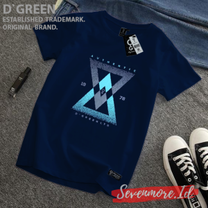 D`GREEN Tshirt NAVY Pria Wanita Motif AUTHENTC 1978 / Baju Wanita / Kaos Distro pria