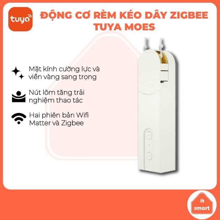 Pin Remote Rèm Động cơ rèm kéo zigbee Tuya Moes tích hợp pin, hẹn giờ đóng mở rèm tiện ...