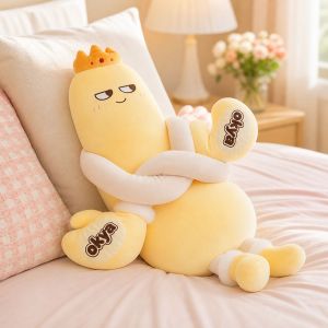 DOOUR Được phong vương Gối bông hình quả xoài Ôm nhau Cánh tay dài Đồ chơi nhồi bông hình quả xoài Dễ thương Mềm mại và êm ái Thú nhồi bông Gối ôm toàn thân