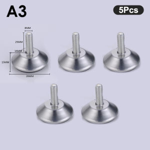 LEI 5pcs เหล็กเฟอร์นิเจอร์ขาฐานกันลื่นโต๊ะตู้ขา Pad ปรับระดับฟุต leveler M8 M10 screw 15mm-27mm
