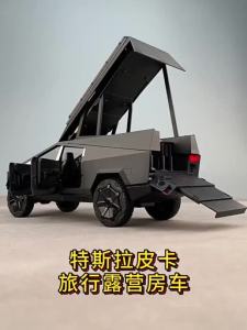 LEO 1:24 Tesla Cybertruck Pickup Touring RV Metal Diecast Alloy Toy Car Model Trucks For Kids Toys Vehicles Hobbies Collectio