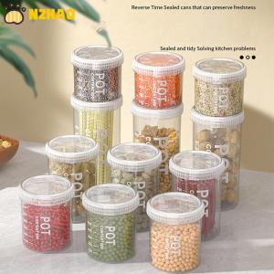 【N2HAO】 Kitchen Grains Sealed Container Transparent Snack Storage Container Anti-Moisture Cereals And Grains Sealed Storage Barrel Box